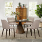 COLAMY Upholstered Dining Chairs Set of 4, Fabric Dining Room Kitchen Chairs with Padded Seat and Wood Legs for Restaurant/Cafe, Camel