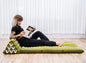Leewadee Comfortable Japanese Floor Mattress - Thai Floor Bed with Triangle Cushion - Futon Mattress - XL Extra Wide Thai Massage Mat, 67 x 31 inches, Green, Kapok Filling