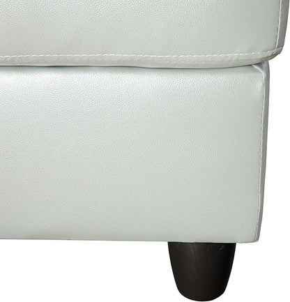 NicBex Sectional Couch 3 Pieces Sofa Set with Right Chaise PU Synthetic Leather L Shaped Cloud Couch for Living Room Furniture Sets with Storage Ottoman, Modular Sofa for Apartment, Silver Green