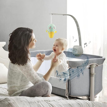 RONBEI Baby Bassinet Bedside Sleeper, Easy to Assemble Bassinets for Baby/Infants, Height Adjustable Bedside Bassinet for Newborn Baby