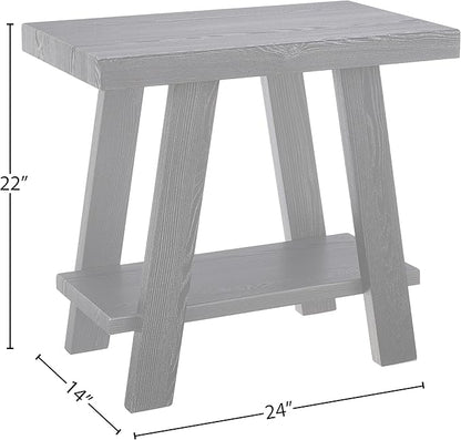 Roundhill Furniture Athens Contemporary Wood Shelf Side Table, Black