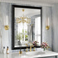 Amorho Black Bathroom Mirror, 28x36 Inch Thick Metal Framed Wall Mirrors for Over Sink, Bedroom, Living Room, Entryway, Rectangle Wall-Mounted Mirrors(Horizontal/Vertical).
