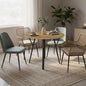 35" Round Dining Table for 4, Modern Small Circle Dinner Table Farmhouse Round Kitchen Tables with Metal Legs for Dining Room, Kitchen, Living Room, Light Brown & Black