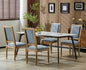 Merax Upholstered Solid Wood Dining Chairs Set of 4, French Country Style Accent Side Seating Furniture for Kitchen, Living Room, Cushioned Back, Slate Blue