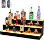 MESAlLUP LED Lighted Liquor Bottle Display Bar Shelves with Remote Control, 3 Tier 30 Inch Multi Color Lighting Bar Accessories for Home, Tavern, Party & Commercial Use