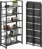 BHG Vintage Multifunctional Folding Bookshelf, No-Assembly Plant Stand Storage Rack Shelves for Home Office
