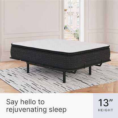 Signature Design by Ashley Limited Edition Pillow Top 13 " Pillow Top Hybrid Mattress with Gel Memory Foam, Edge Support for Cool Sleep and Pressure Relief, Queen, Fiberglass Free, Mattress In A Box