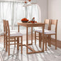 Merax Farmhouse Counter Height 5-Piece Dining Set with 1 Rectangular Table and 4 Upholstered Chairs for Small Places, Family Kitchen Furniture, Brown