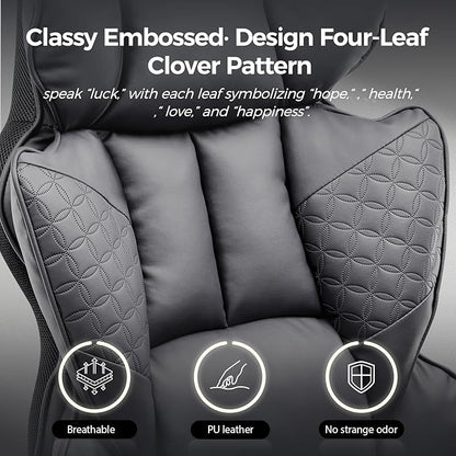 GTRACING Big and Tall Gaming Chair 400lbs Heavy Duty Office Chair with Foot Rest & Ergonomic Pocket Spring Lumbar Support, High Back 3D Saddle Shaped Cushion for Back Pain Relief, Grey