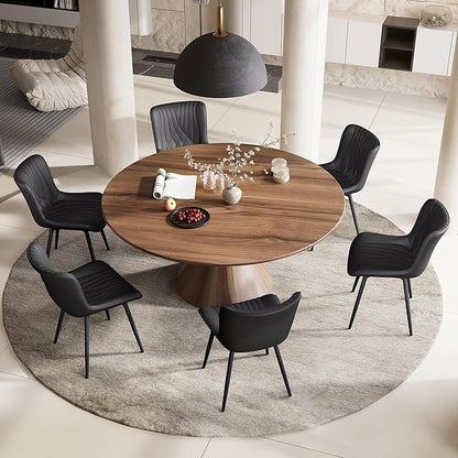 YOUTASTE Black Dining Chairs Set of 2 Upholstered Mid Century Modern Kitchen Dining Room Chairs Armless Faux Leather Accent Chairs Metal Vanity Lounge Chair with Back for Living Room Bedrooms