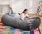 Hobestluk 5FT Bean Bag Chair Large Beanbag Lounger with Removable Cover Adult Bean Bag Chair with Portable Handle Desgin for Living Room Bedroom (Grey, 5FT)