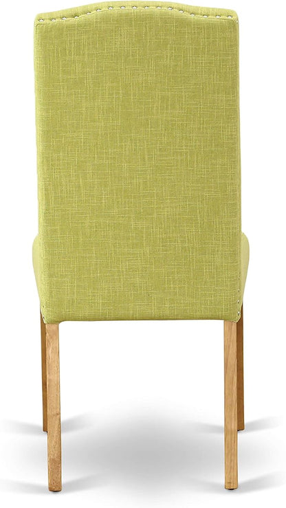 East West Furniture OXEN3-OAK-07 3 Piece Dining Table Set for Small Spaces Contains a Square Dining Room Table and 2 Limelight Linen Fabric Parsons Chairs, 36x36 Inch, Oak