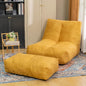 Bean Bag Chair with Ottoman, Comfy Bean Bag Sofa with Memory Foam, Lazy BeanBag Sofa with Footstool, Fireside Bean Bag Couch for Living Room, Bedroom, Apartment