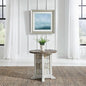 Liberty Furniture River Place Living Room Round Chairside Table - Riverstone White & Tobacco