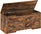 HOOBRO 47.2” Storage Chest, Retro Wooden Storage Bench with U-Shaped Cut-Out Pull, Toy Chest with Safety Hinge, Supports 220 lb and Easy Assembly for Toy Box Organizer (Rustic Brown) BF773CW01