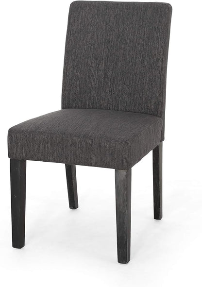 Christopher Knight Home Kuna Contemporary Upholstered Dining Chair (Set of 2), Charcoal + Gray