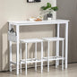 Finnhomy 47" Industrial Bar Table Set with 2 Stools - Counter Height Dining & Pub Table for Small Spaces, Kitchen, Apartment, Breakfast Nook - Metal & Wood, Space-Saving Furniture - White