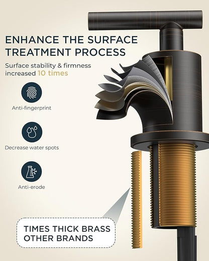 FORIOUS Oil Rubbed Bronze Bathroom Faucet 3 Hole, 8 Inch Widespread Bathroom Sink Faucet Bronze with Pop Up Drain, 3 Piece Vanity Faucet ORB with 24" CUPC Supply Hoses, 6" to 10" Sink Restroom Remodel