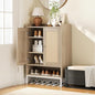 Rattan Shoe Cabinet Storage for Entryway, Shoe Cabinet with Adjustable Shelves for Entryway, 5-Tier, 20 Pair Shoe Rack Storage for Hallway, Closet, Living Room, Natural