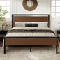 Allewie Full Size Platform Bed Frame with Wooden Headboard and Footboard, Heavy Duty 12 Metal Slats Support, No Box Spring Needed, Under-Bed Storage, Noise Free, Easy Assembly, Walnut