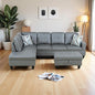 Osparple L Shaped Couch PU Leather Sectional Couches for Living Room Upholstered 3 Pieces Modular Sectional Sofa with Chaise, Ottoman with Storage for Living Room and Small Apartment, Dark Grey