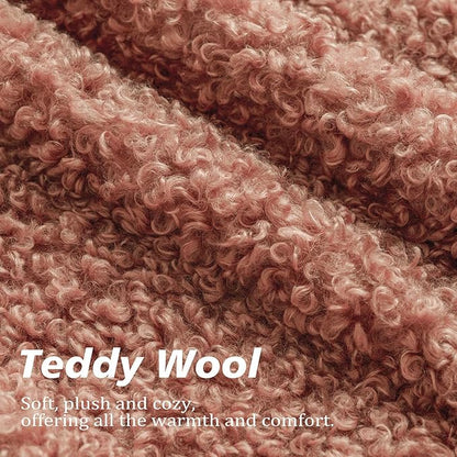 Foindtower 2 Pieces 20x20 Inch Dusty Pink, Faux Fur Throw Pillow Cover Accent Sherpa Furry Pillow Covers Fuzzy Soft Pillowcases Cozy Sheepskin Decorative Fleece Cushion Case for Bed Couch Living Room