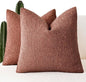 Foindtower Pack of 2, Decorative Textured Boucle Throw Pillow Covers Accent Solid Pillow Cases Soft Cozy Couch Cushion Case for Chair Sofa Bedroom Living Room Home Decor 16x16 Inch Orange Rust Red