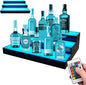 Royxen LED Lighted Liquor Bottle Shelf 3 Tier, 24 Inch Bar Shelf with Remote, Bottle Stand Multicolor Lighting Modes for Bars