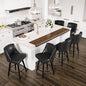 Counter Height Swivel Bar Stools Set of 6, 26 Inch Bar Stools with Footrest, Faux Leather Upholstered Barstools with Back and Solid Wood Legs for Kitchen Island, Dining Room,Pub,Black