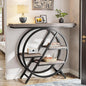 Tribesigns 40-Inch Console Table, 4-Tier Entryway Table with Storage Shelves, Industrial Hallway Sofa Table with Geometric Metal Frame, Accent Table for Living Room, Entryway (Gray)