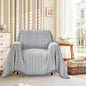 Nobildonna Sofa Chair Cover Waterproof Soft Thicken Chenille Cushion Couch Cover with Tassels,Washable Sofa Slipcovers for Armchair Recliner Sectional Furniture Protector, Gray 71"x71"