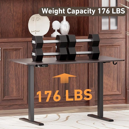 Ywin Electric Height Adjustable Standing Desk with Wheels, 55 x 24 inches Ergonomic Stand Up Desk for Home Office