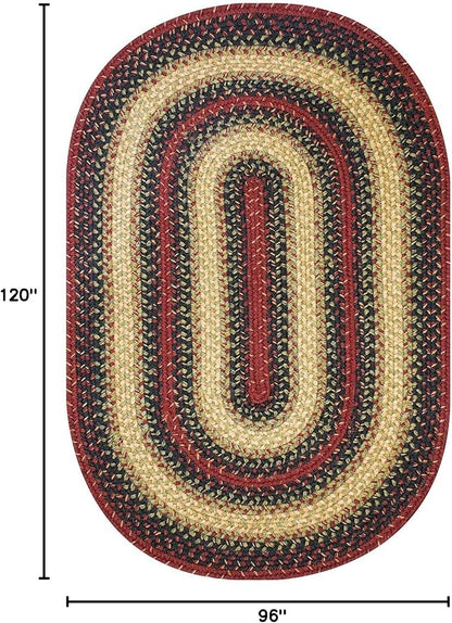 Homespice Highland Multi Color Oval Braided Rug, 8x10' - Handmade with Jute, Warm Country and Lodge Decor, Perfect for Living Rooms and Bedrooms - Pet Friendly and Easy to Clean