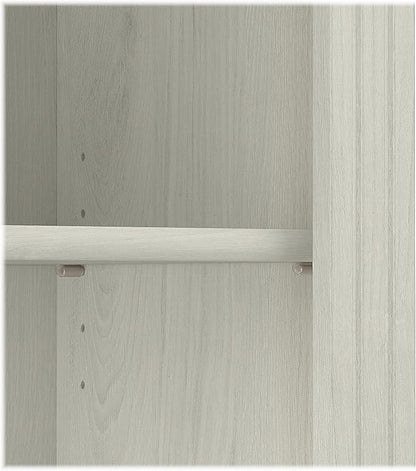 Bush Furniture Saratoga Tall 5 Shelf Bookcase in Linen White Oak, Home Office Organizer, Vertical Storage Solution for Books and Office Supplies, Tall Bookshelf