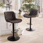 YOUNUOKE Counter Height Bar Stools Set of 2, Adjustable Swivel Stool Chairs with Back, Brown Faux Leather Upholstered, Mid-Century Modern Barstools for Kitchen Island, Dining Room, Home Bar, Bistro