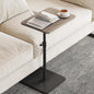 NiHome Minimalist Height Adjustable End Table, 360° Rotatable Sofa Armrest Side Tray Table, Adjustable Legs Space-Saving Couch Bedside Bathtub TV Tray C-Shaped End Table Snack Table for Eating (Gray)