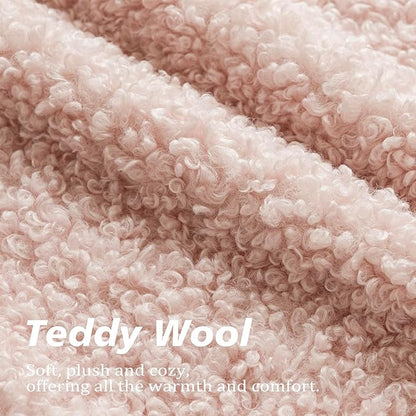 Foindtower 2 Pieces 24x24 Inch Light Pink, Faux Fur Throw Pillow Cover Accent Sherpa Furry Pillow Covers Fuzzy Soft Pillowcases Cozy Sheepskin Decorative Fleece Cushion Case for Bed Couch Living Room