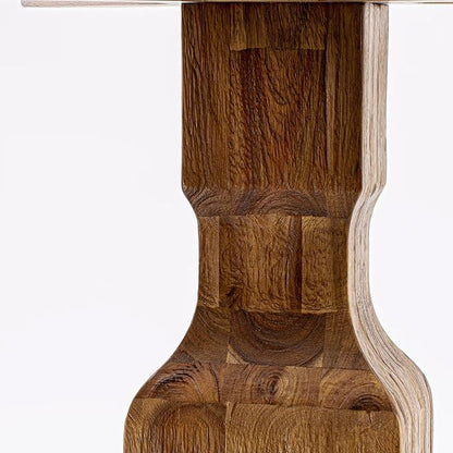 F3MZ7-50N-04 7-Pc Kitchen Table Set Includes a Pedestal Table and 6 Light Tan Polyester Dining Room Chairs with Padded Back - Antique Walnut