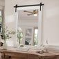 Farmhouse Bathroom Mirror, White Rustic Square Mirror for Wall Wood Framed Vanity Mirrors, Barn Door Style Decor Living Room Entryway Bedroom Mirrors, 18x26INCH (Hanging/Leaning)