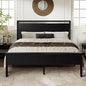 Allewie Full Size Platform Bed Frame with Wooden Headboard and Footboard, Heavy Duty 12 Metal Slats Support, No Box Spring Needed, Under-Bed Storage, Noise Free, Easy Assembly, Black Oak