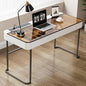 Lartis Office Desk with Drawer - Writing Desk with Intelligent Socket Computer Desk with USB Port Compartmentalized Storage for Home Office Working Gaming