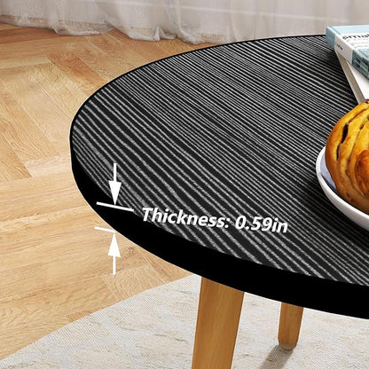 Round Coffee Table Low Table with 3 Solid Wood Sturdy Legs, Floor Table Desk for Sitting on The Floor, Storage and Living Room Furniture (Black)