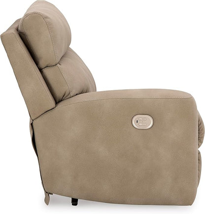 Signature Design by Ashley Next-Gen DuraPella Contemporary Faux Leather Modular Wall Hugger 3-Piece Power Reclining Sectional Sofa with Adjustable Headrest and USB Ports, Light Brown