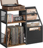 VASAGLE Record Player Stand, 3-Tier Side Table, Vinyl Record Storage up to 140 Albums, End Table for Living Room, Bedroom, Rustic Brown ULET276K01