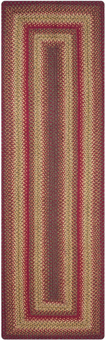 Homespice Cider Barn Cranberry Red Braided Runner Rug, Jute, 22x72 Rectangle - Perfect Country Primitive Decor for Kitchen, Bathroom, Everywhere