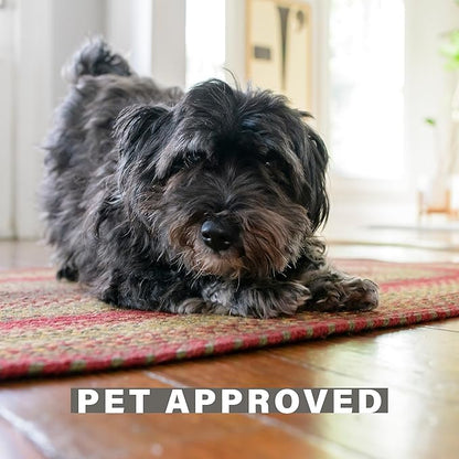 Homespice Cider Barn Cranberry Red Oval Braided Rugs, Jute, 8x10' - Perfect Country Rustic Decor for Bedroom, Living Room, Everywhere