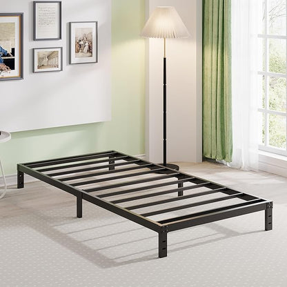 EMODA 10 Inch Twin XL Bed Frames No Box Spring Needed, Heavy Duty XL Twin Metal Platform Bed Frame, Noise Free, Easy Assembly, Black