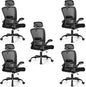 FelixKing Ergonomic Office Chair, Headrest Desk Chair with Adjustable Lumbar Support, Home Office Swivel Task Chair with High Back and Armrest, Adjustable Height Gaming Chair(Black),Pack of 5