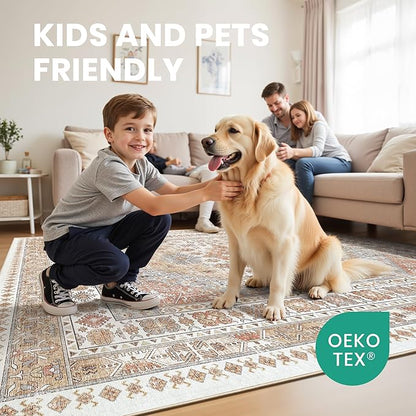 zesthome Washable Runner Rug 2.5x10 - Stain Resistant Entryway Rug,Ultra-Thin Kitchen Rugs, Anti Slip Backing Runner Rugs for Entrance Laundry Room Indoor Hallway (Orange,2.5'x10')