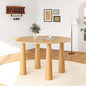 Casaphoria 52" Round Dining Table, Kitchen Table for 6 with Arc-Shaped Edge Top and Cylindrical Legs, Easy Assembly for Living Room, Dining Room, Oak